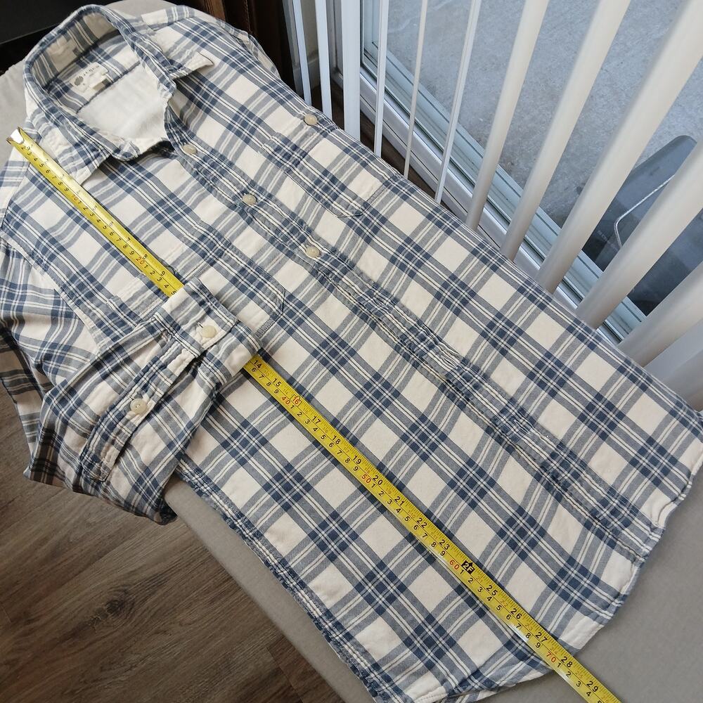 J.Crew Tailored Fit Workshirt Mens Small plaid white blue double layer cotton LS - Picture 11 of 12